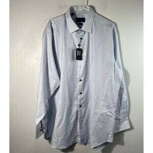 Mens David Donahue Long Sleeve Button Shirt Sky Blue NWT 18.5/36-37 Reg